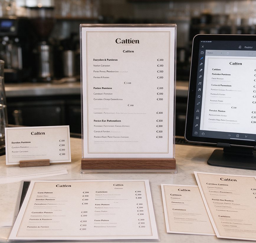 Price List and Table Sign Combination Customization Package